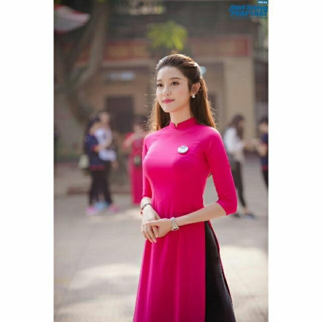 Áo Dài Trơn Màu Hồng Sen - Cực Hot