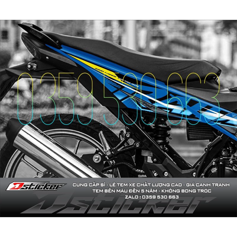 Tem rời raider - mẫu 2021 dán xe xanh gp zin -