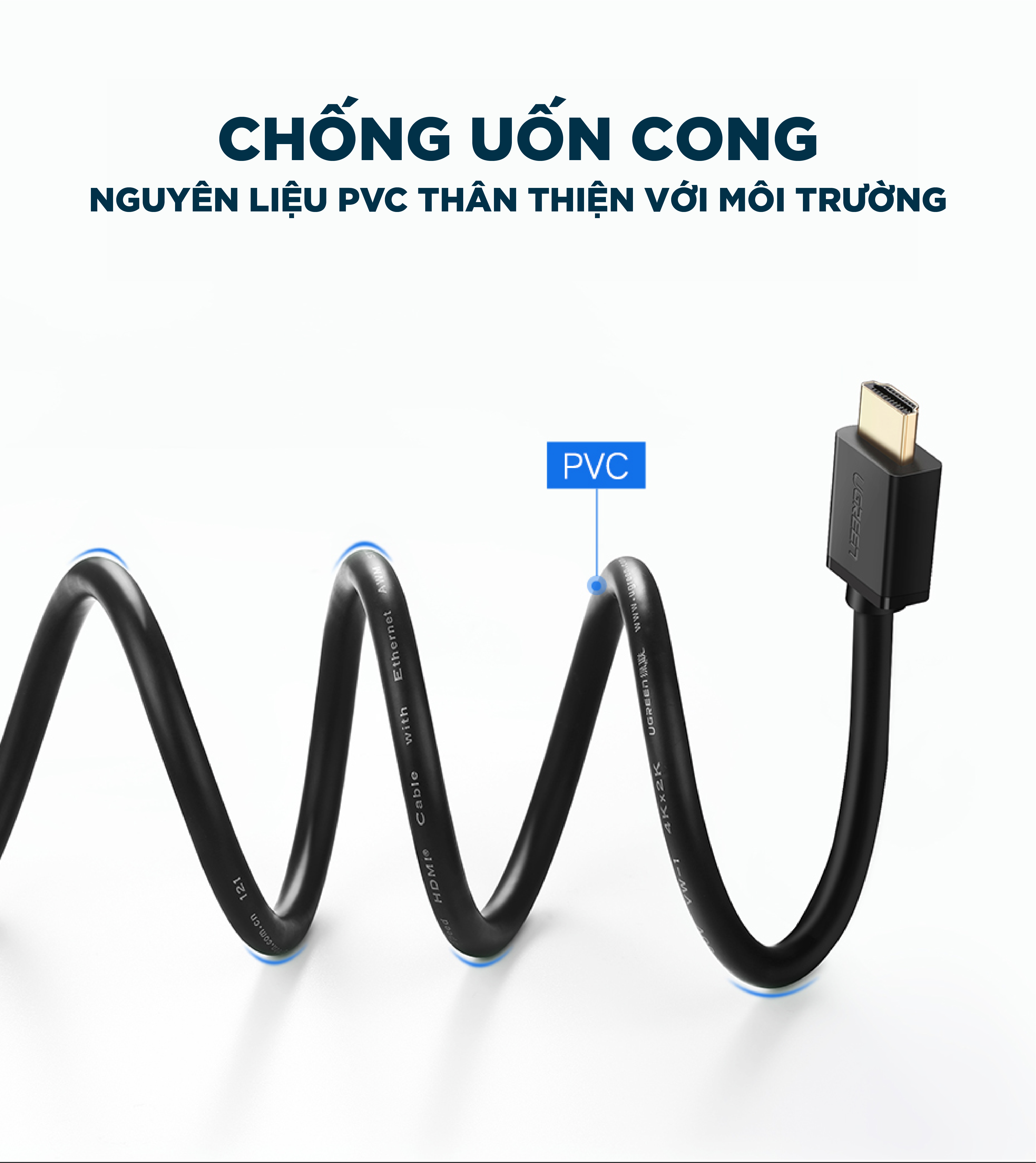 [HCM]Dây HDMI 1.4 thuần đồng 19+1 Dài 5M UGREEN HD104 10109