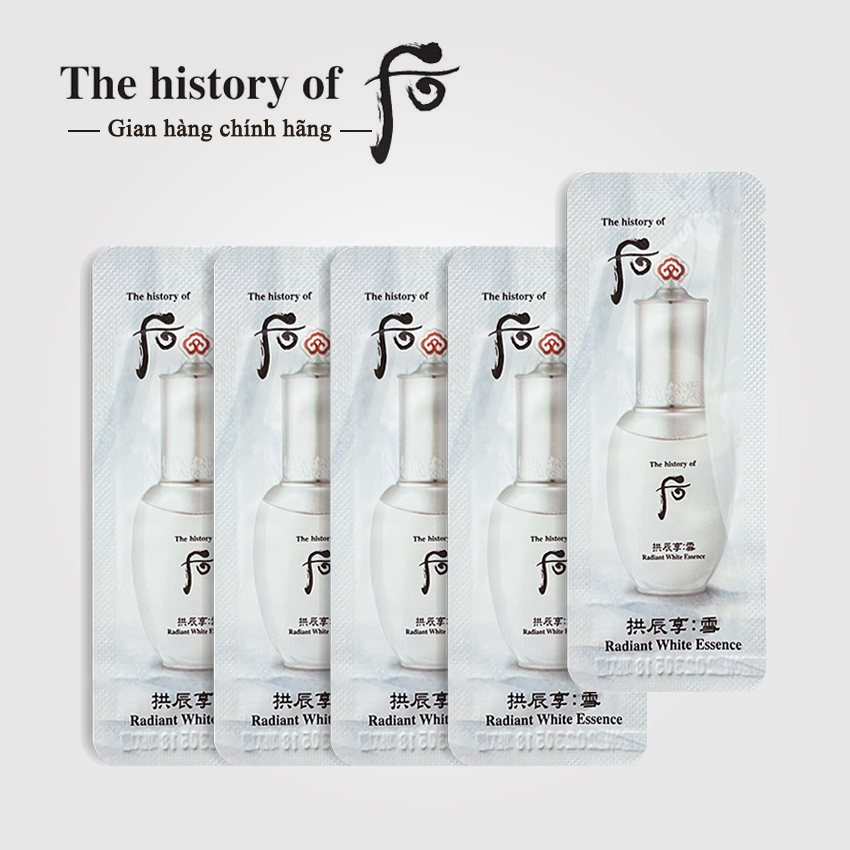 [30 gói] Tinh Chất Dưỡng Trắng Whoo Radiant White Essence 1ml/gói - Dưỡng trắng da Whoo; tinh chất trắng da Whoo