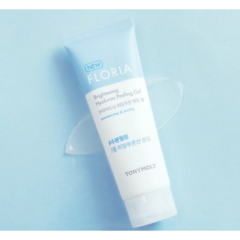Tẩy da chết trắng (sáng) da, dưỡng ẩm Tonymoly 𝐅𝐥𝐨𝐫𝐢𝐚 𝐁𝐫𝐢𝐠𝐡𝐭𝐞𝐧𝐢𝐧𝐠 Hyaluron 𝐏𝐞𝐞𝐥𝐢𝐧𝐠 𝐆𝐞𝐥 (mẫu mới)