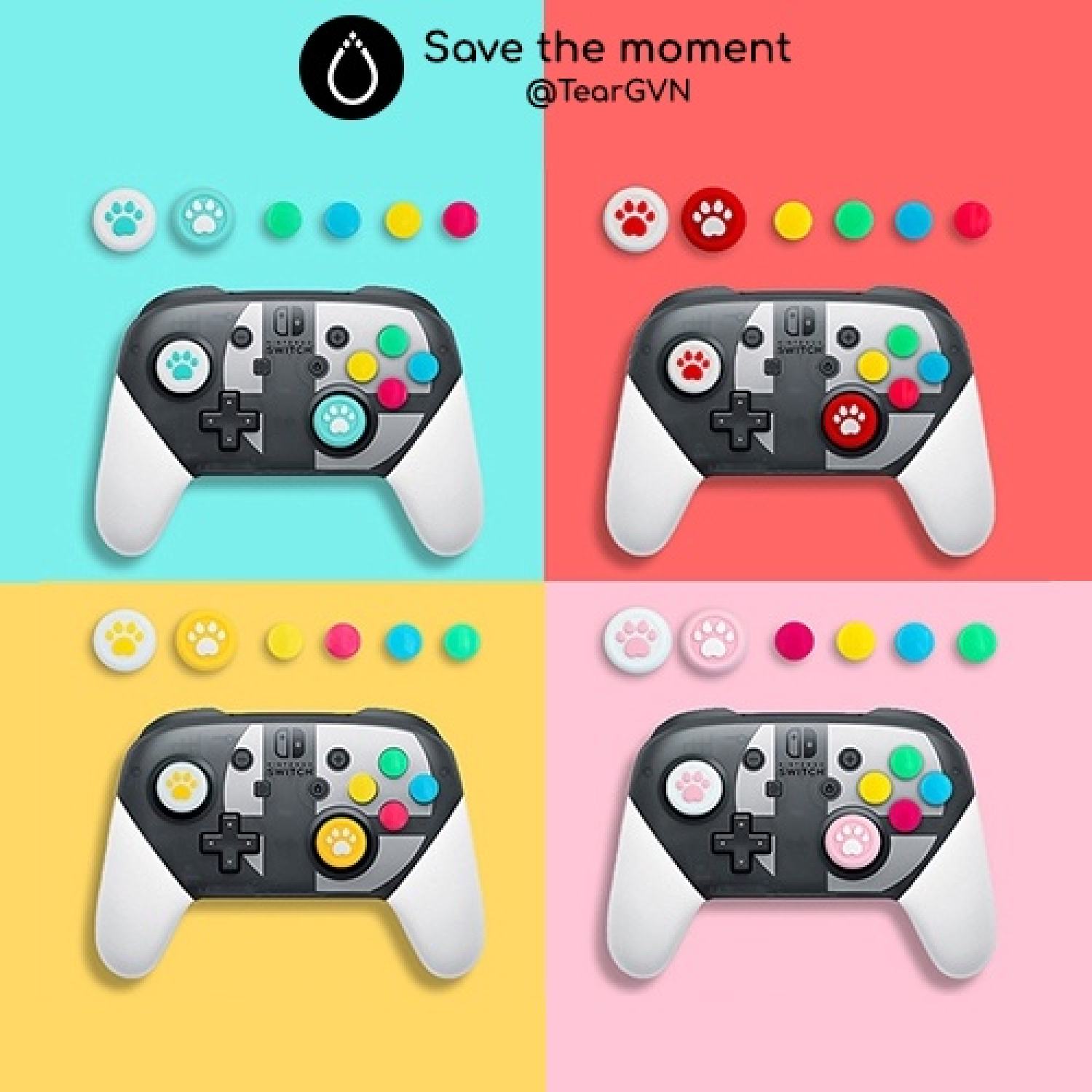 Bộ bọc nút và Analog Akitomo cho Nintendo Switch 2 Pro / Switch 1 Pro Controller