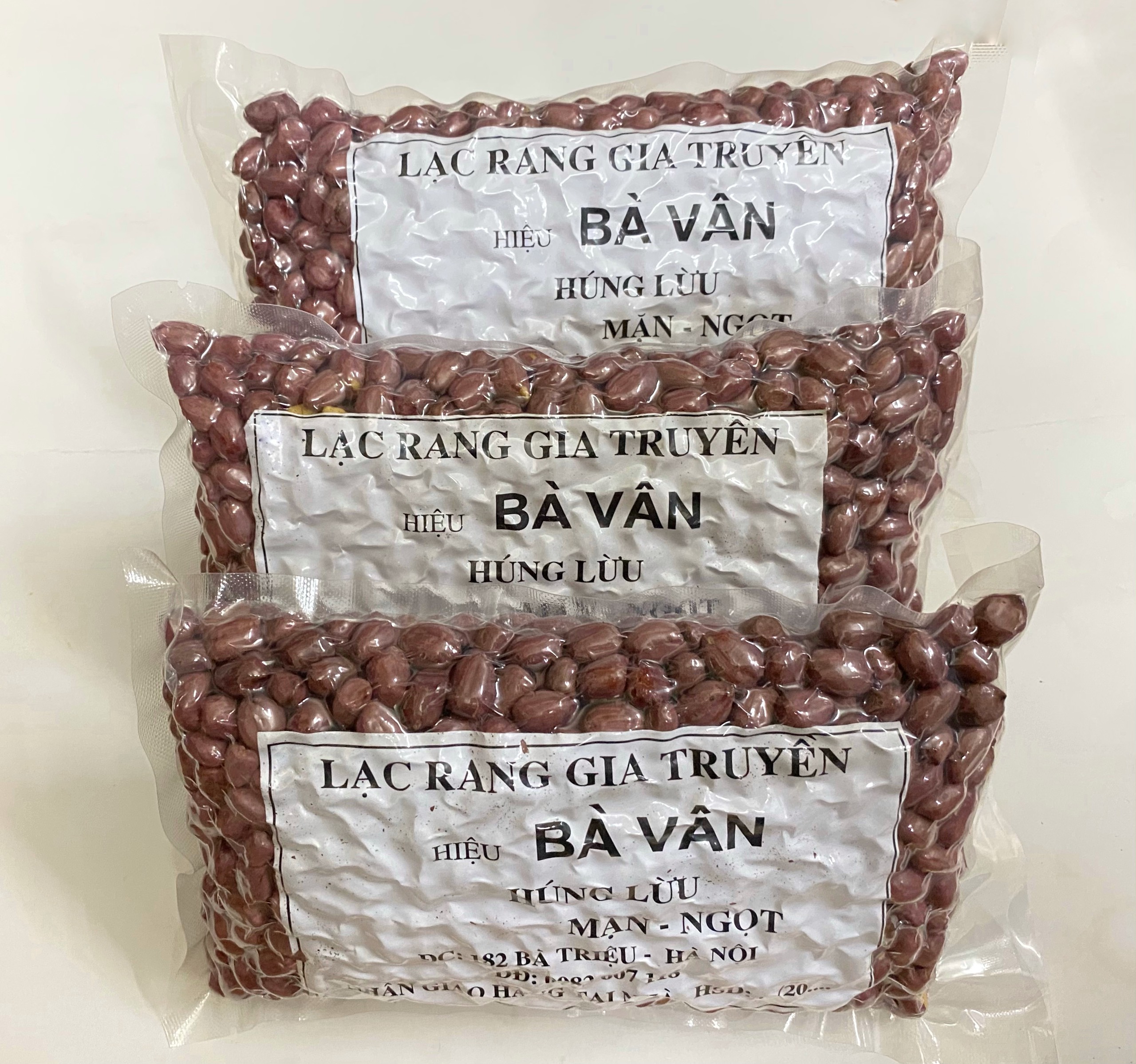 Lạc rang húng lìu bà Vân đặc sản Hà Nội lạc đỏ 500 gam