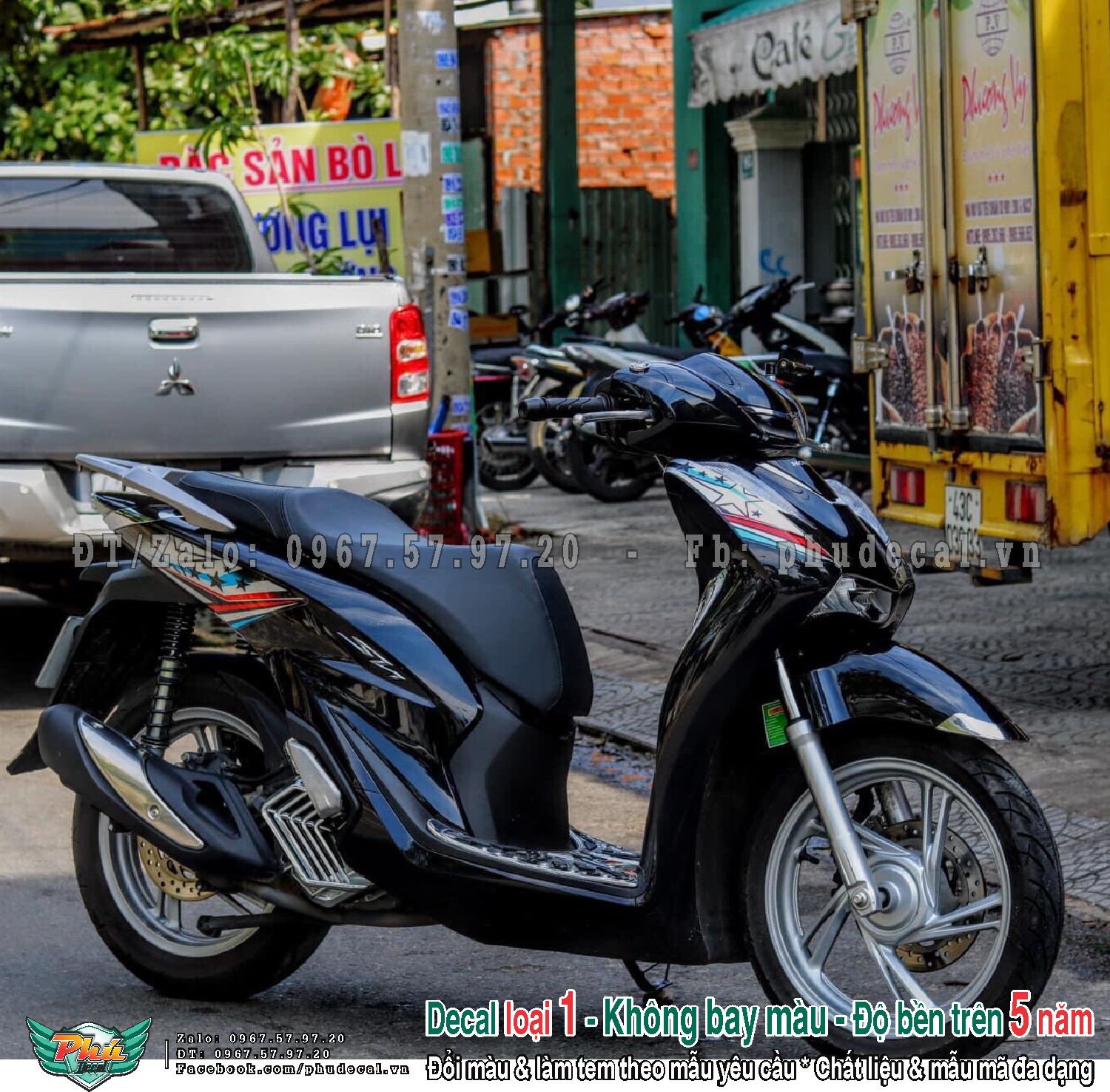 Tem rời xe sh 2020 đen ngôi sao