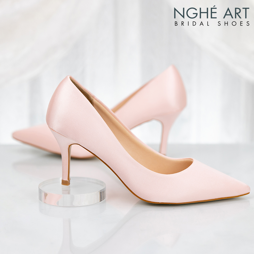 Giày cưới Nghé Art satin trơn 305