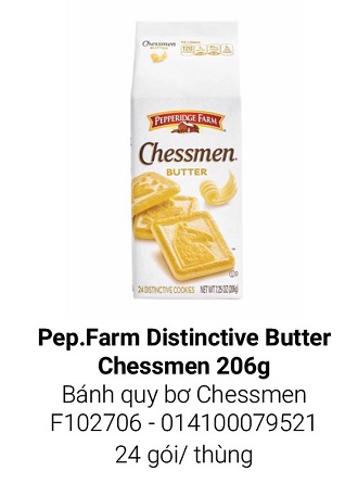 BÁNH QUY CHESSMEN PEPPERIDGE FARM 206G