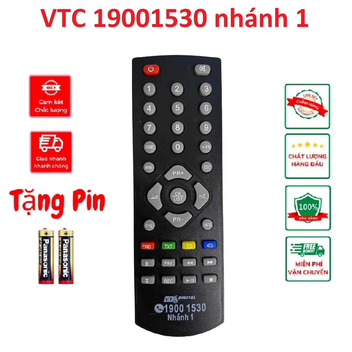 Remote điều khiển đầu thu kỹ thuật số vtc 19001530 nhánh 1