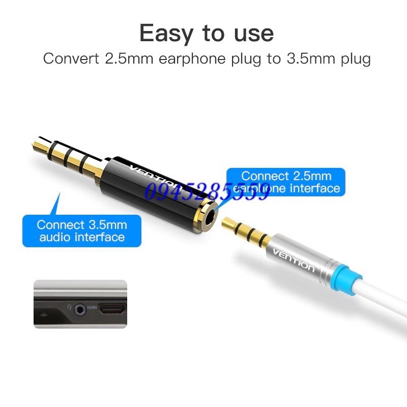Jack chuyển 2.5 sang 3.5 mạ vàng  Vention