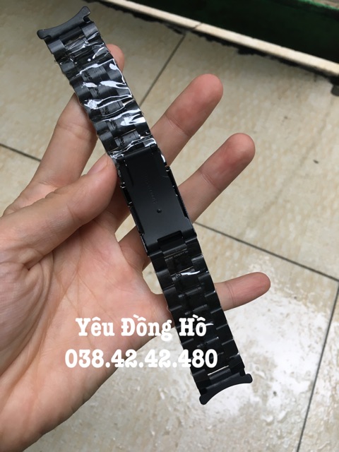 [HCM]Dây đồng hồ inox đúc màu đen.