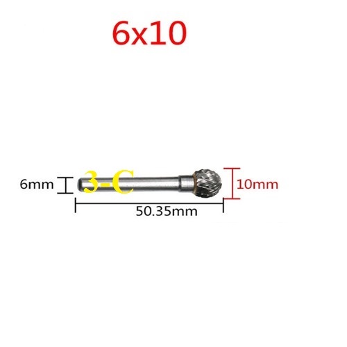 1 mũi mài khắc hợp kim vonfram 6x10mm