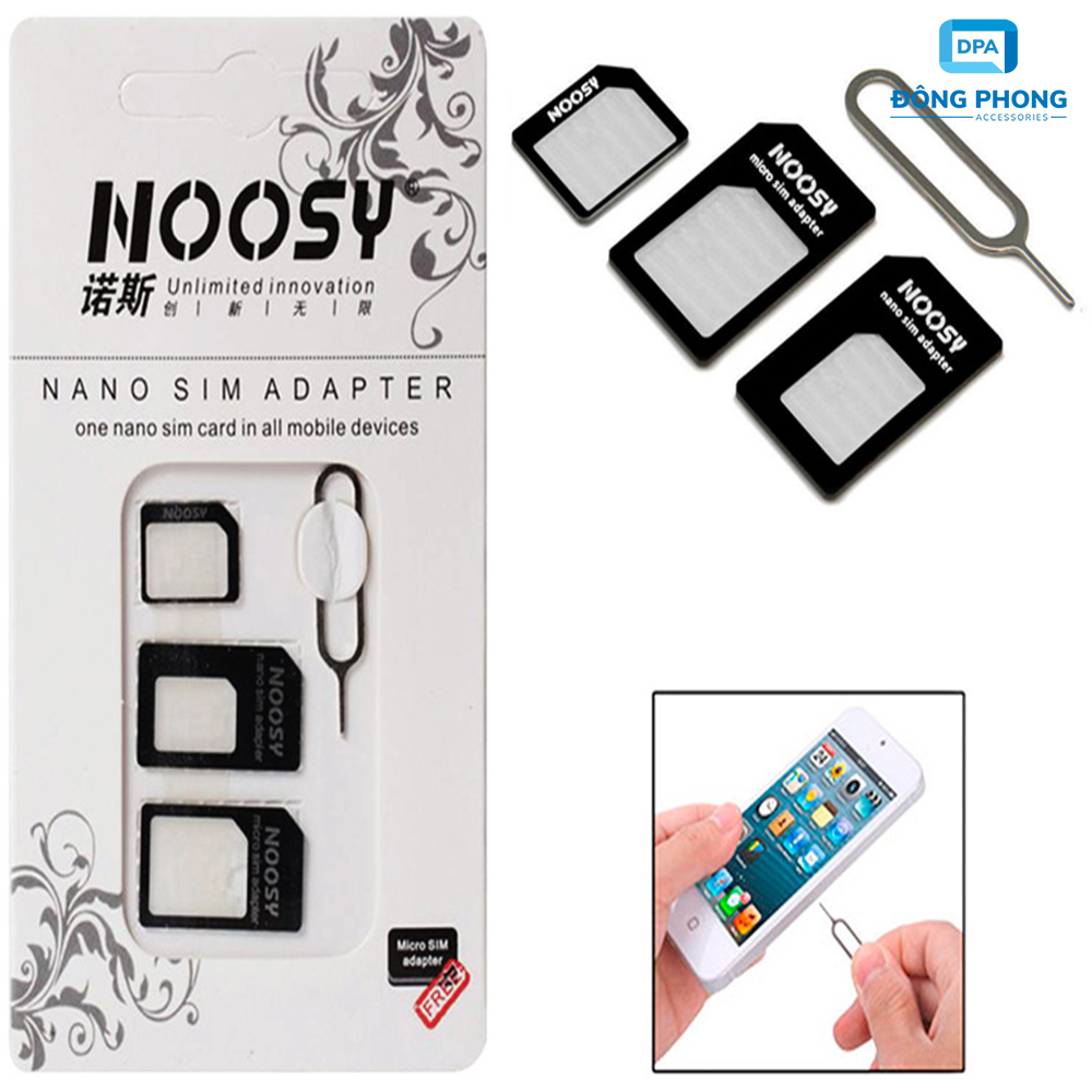 Bộ Chuyển Đổi Nano Sim Nossy, Tặng Kèm Que Chọc Sim