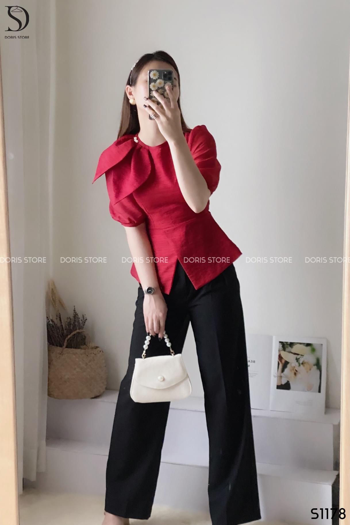 Áo kiểu nữ hàn quốc đẹp nhat hiện nay tay bồng tôn dáng - kiểu dáng sang trọng- hàng cao cấp- có bigsize 42-70kg