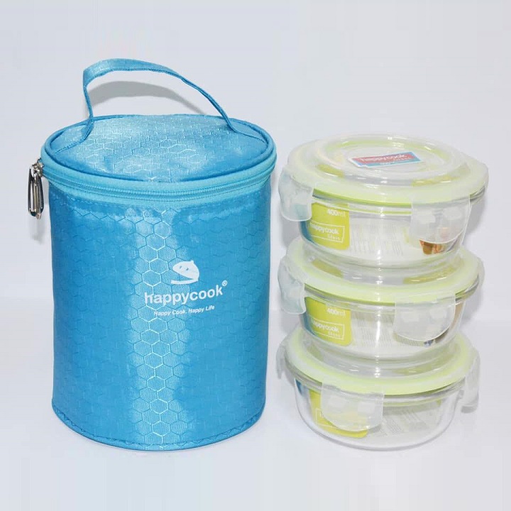 [HCM]hộp đựng cơm thủy tinh và túi giữ nhiệt - hộp đựng cơm