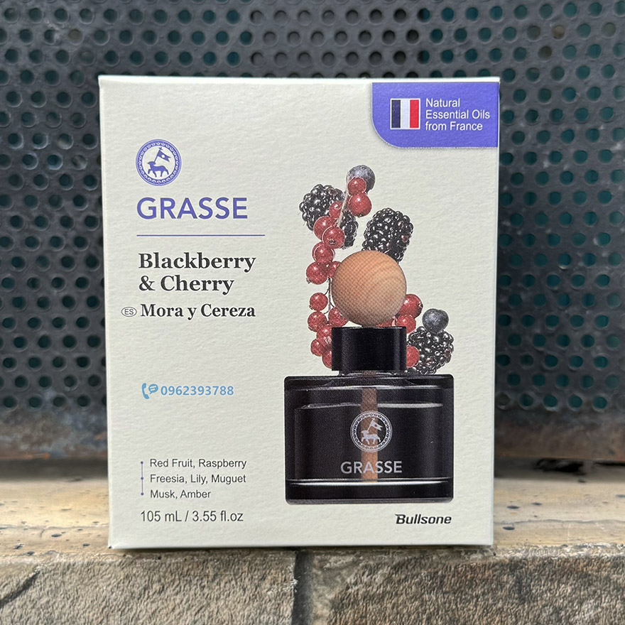 Nước Hoa Xe Hơi 100% Tinh Dầu Pháp Grasse Blackberry Cherry Diffuser