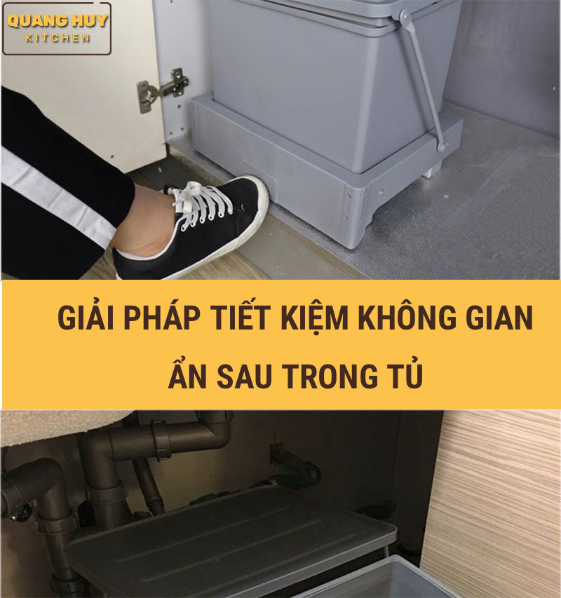 Thùng rác âm tủ bếp nhấn mở tự động thương hiệu Grob