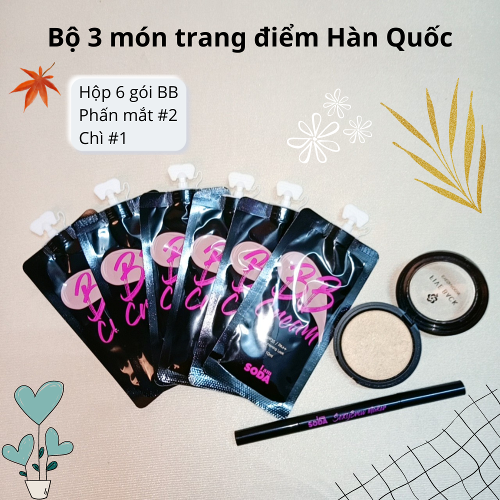 Combo 3 món trang điểm Hàn Quốc / set quà tặng makup )