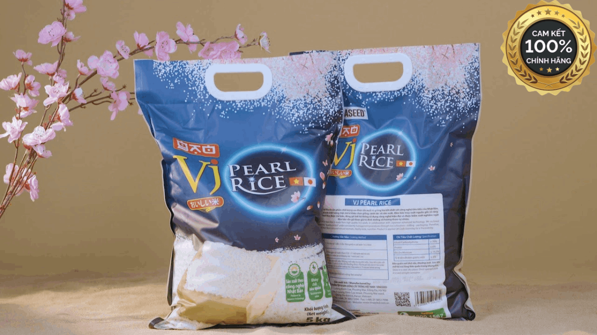 (Chính hãng) Gạo VJ Pearl Vinaseed (Túi 5kg)