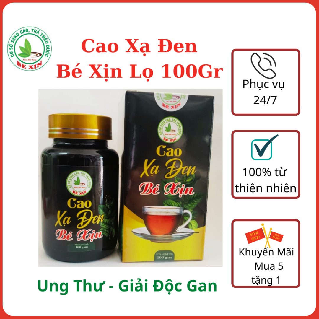 Cao lá xạ đen cô đặc hoà bình lọ 100gr- Thương Hiệu Bé Xịn