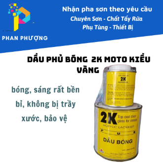 Bộ dầu phủ bóng + chất rắn 2k moto kiều vàng 1000gram