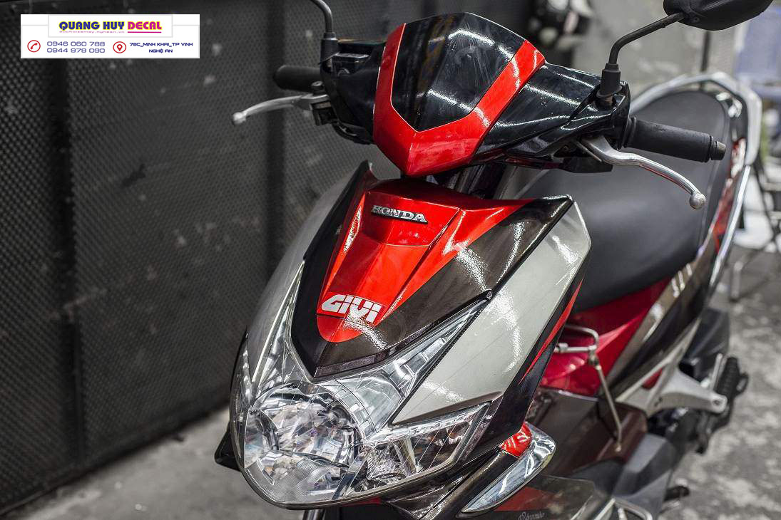 Tem trùm air blade đỏ đen(2007-2010), tem trùm xe air blade, tem xe ab, tem dán xe máy ab đỏ đen