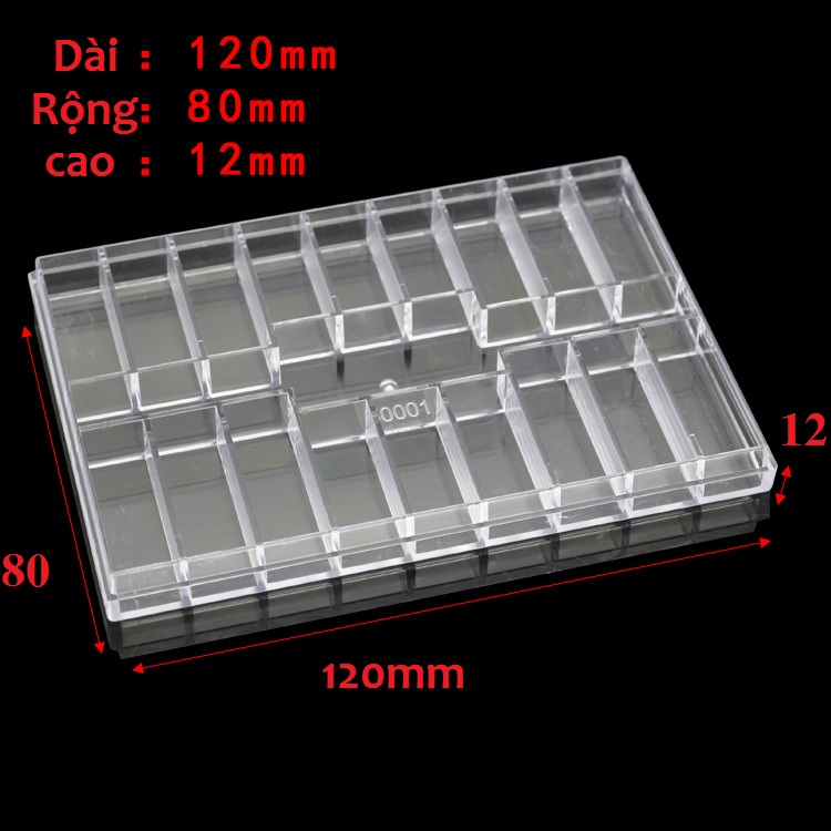 Khay linh kiện 20 ngăn - Hộp đựng đồ chia ngăn nhỏ gọn đựng ốc vít, linh kiện, trang sức...