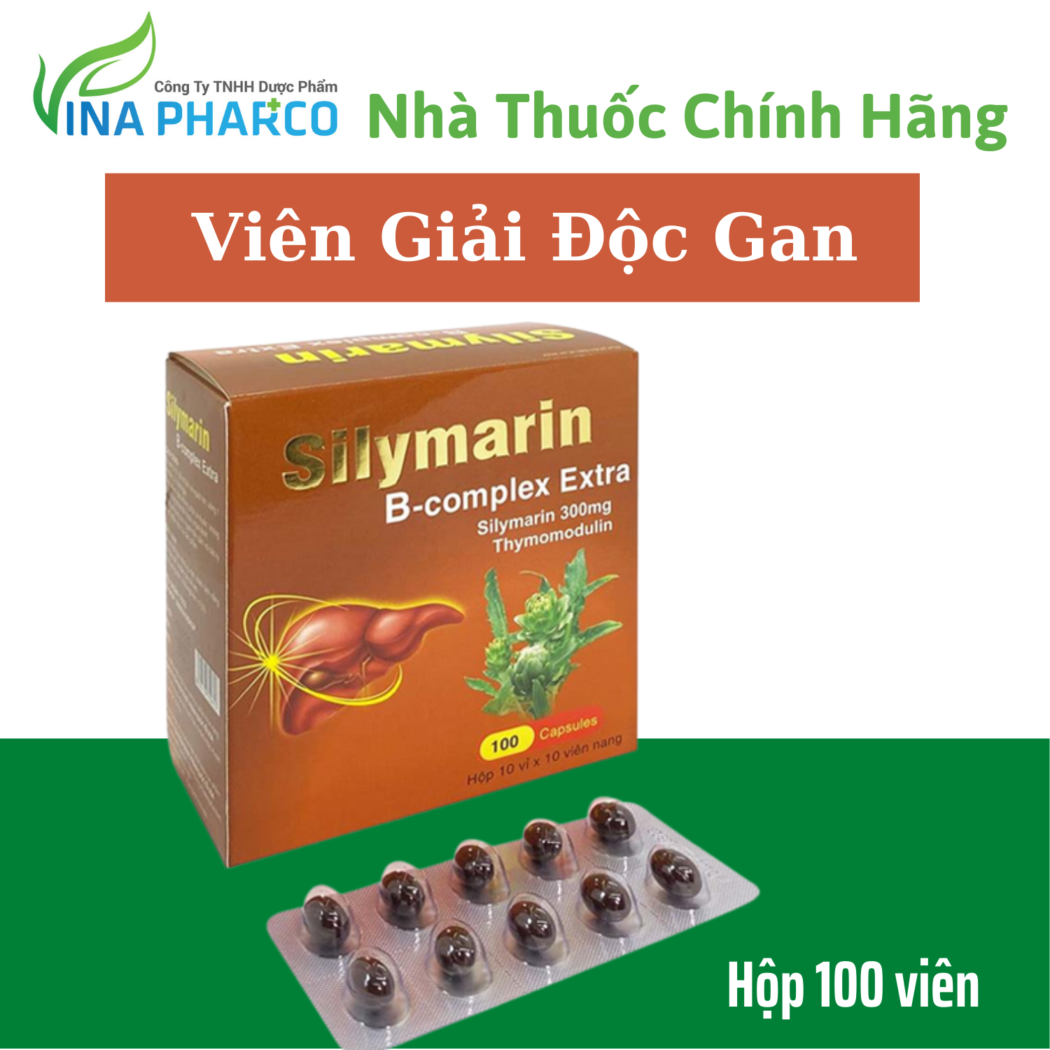 Viên uống bổ gan silymarin b-complex extra - hộp 100v