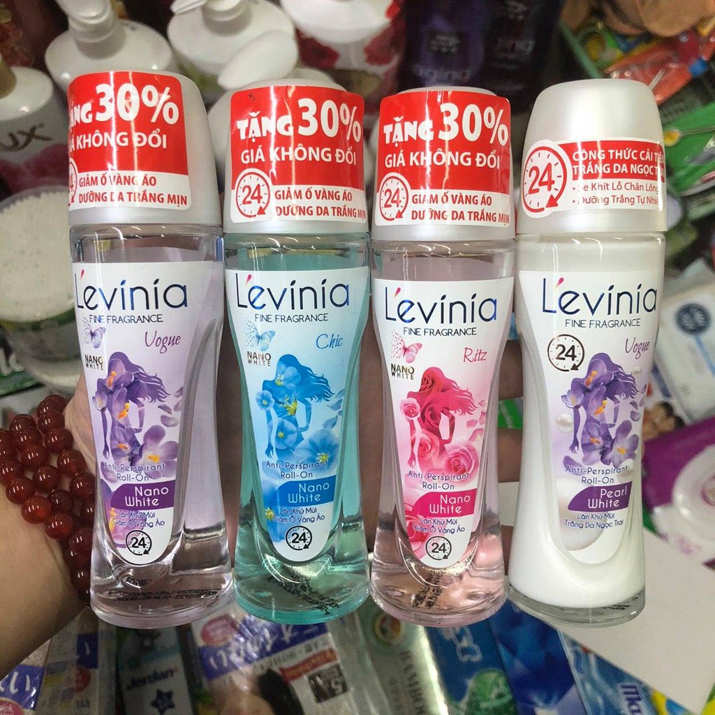 Lăn khử mùi trắng da ngọc trai L'evinia (Levinia) 65g