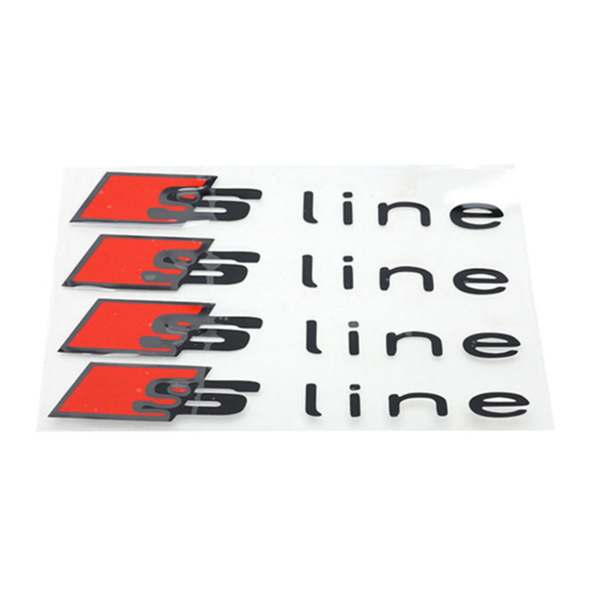 Tem dán cho xe hơi S Line (dán tay nắm cửa, gương chiếu hậu,...) - ĐEN ĐỎ