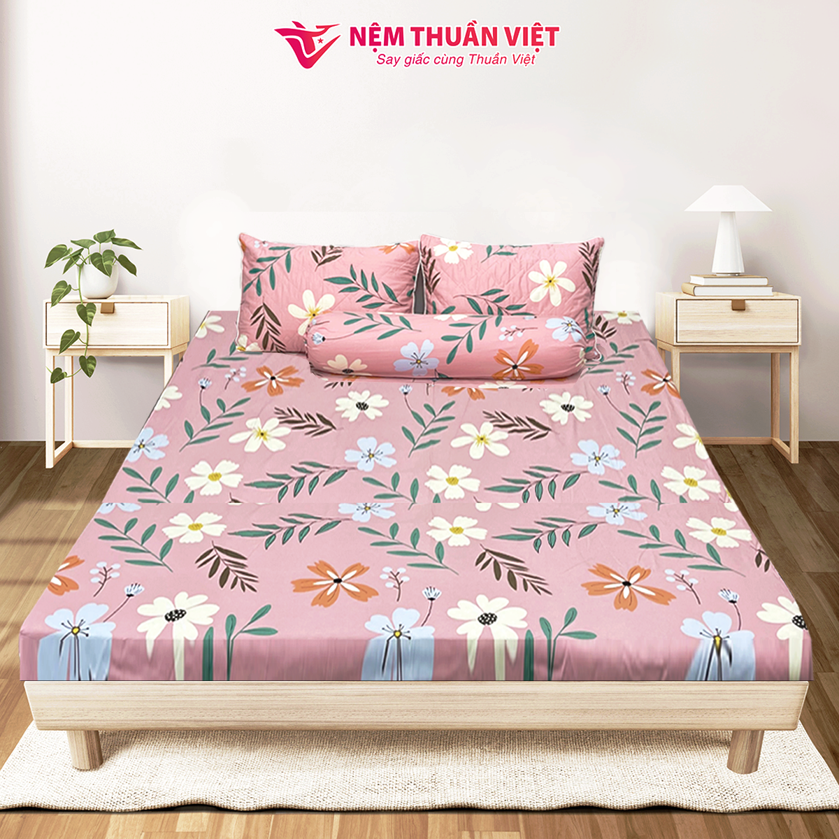 Chăn Mền 100% Cotton Thuần Việt - Hồng COT05