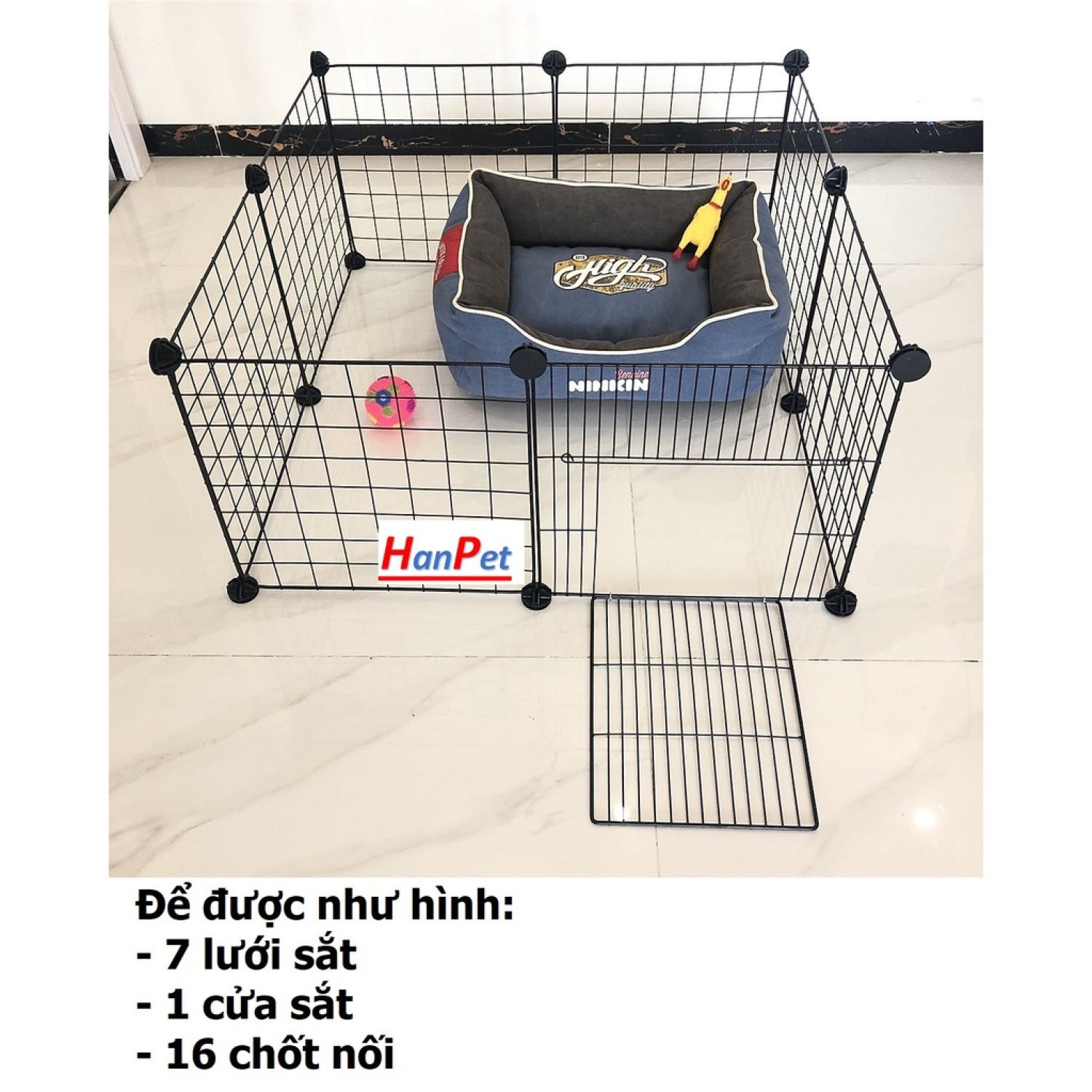 Orgo - Bộ chuồng quây lưới lắp ɡhép thú cưng có cửa dùng cho chó mèo nhỏ