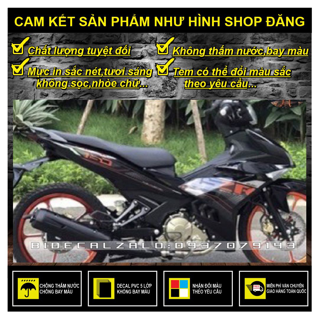 Tem rời exciter 150 y15zr 2021 cam đen