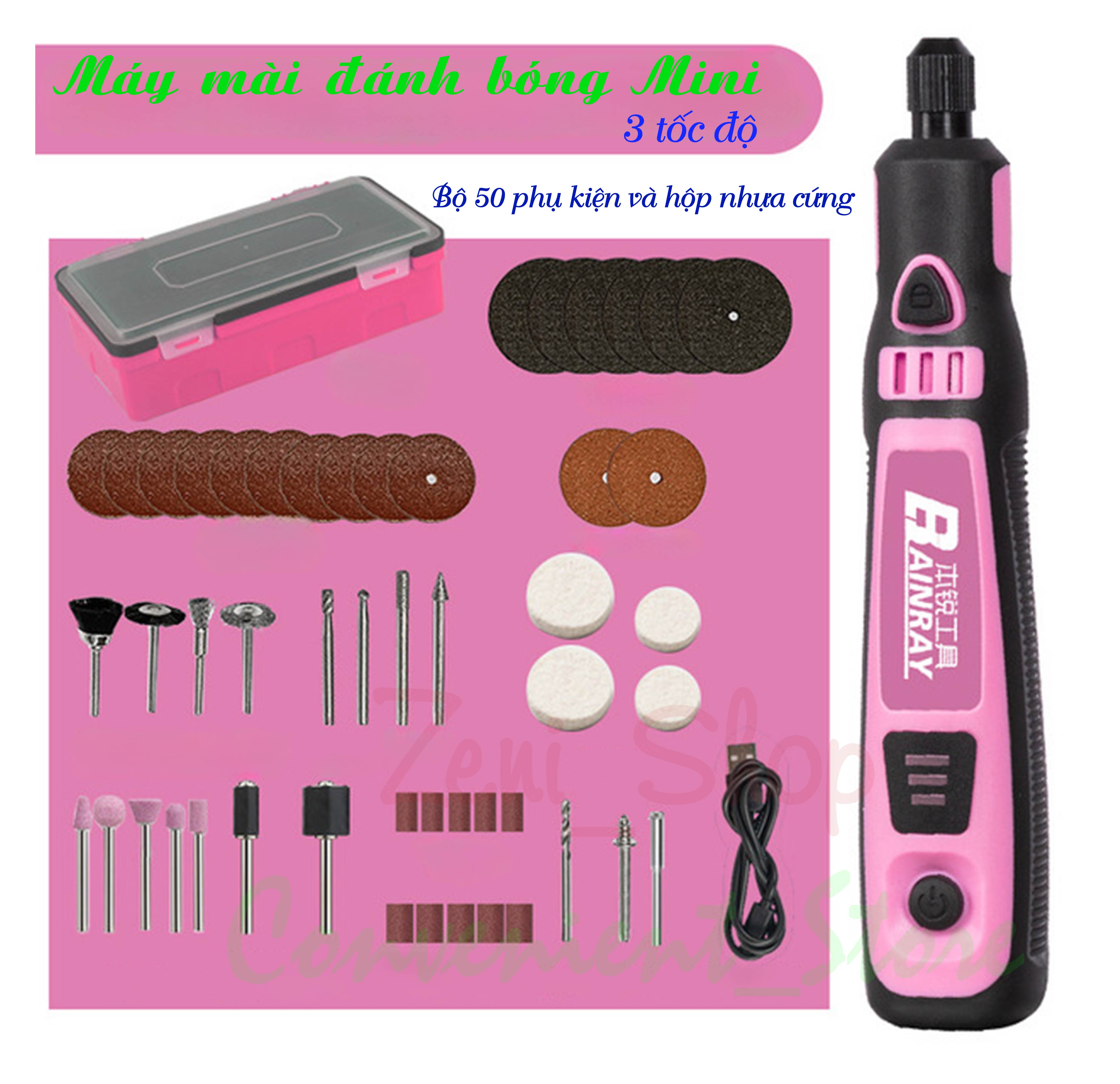 Máy mài đánh bóng MINI 3 tốc độ (bộ 50 phụ kiện)