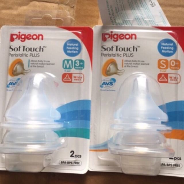 Vỉ 2 núm ti pigeon cổ rộng size L
