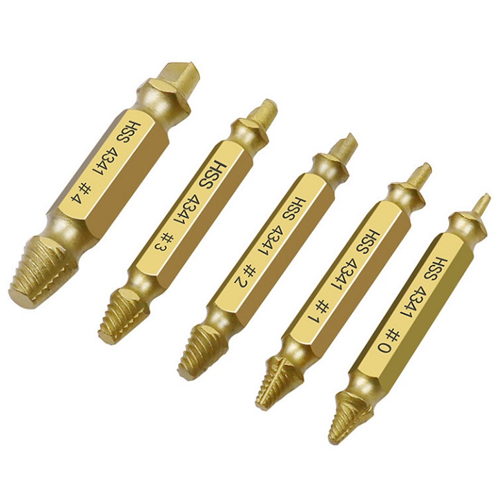 Box of 5 Noses. Drill Bit. Titan Gold Type, Used to Remove Broken Nails, Nails with Heads, Nails with Heads. Th 474