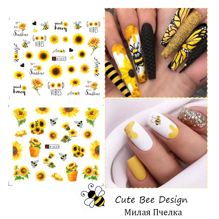 Set Sticker Nước | Hoa Hướng Dương | Dán Móng Tay