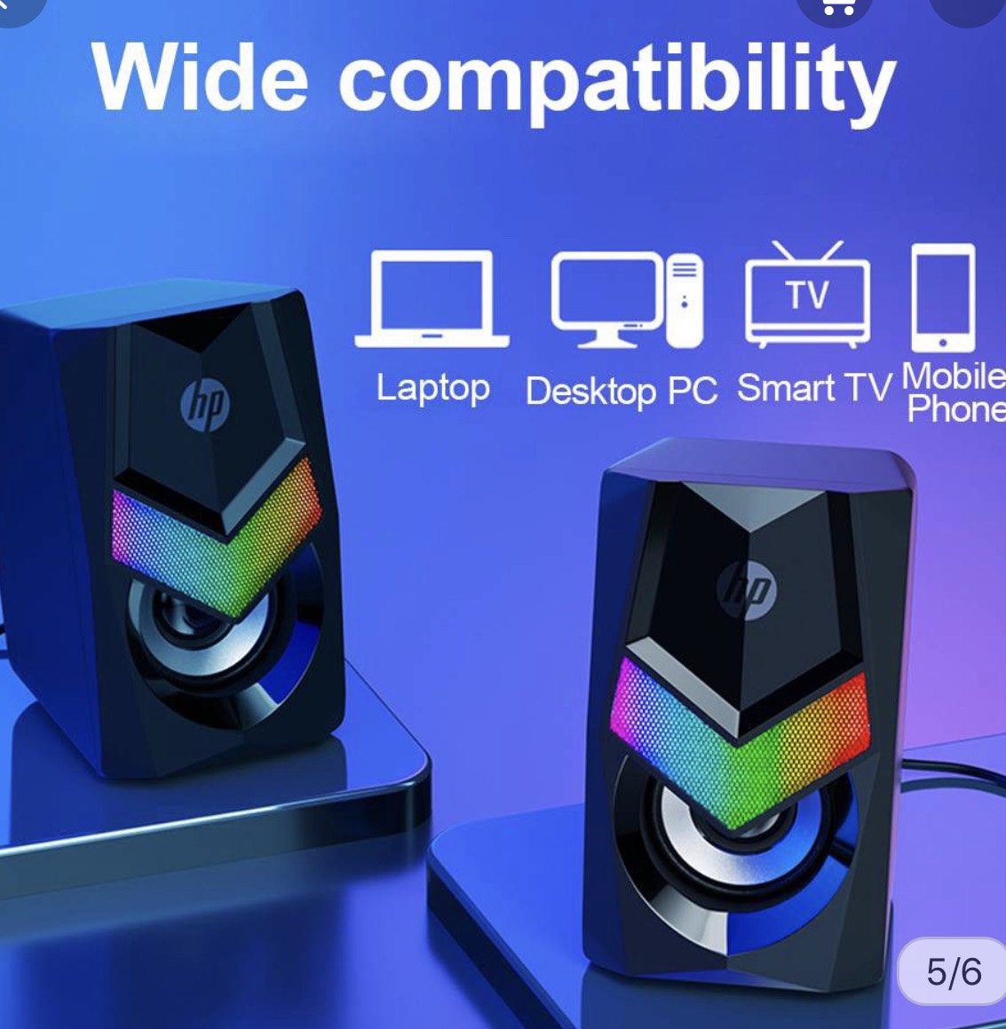 [HCM]Loa máy tính 2.0  HP DHE 6000 (2 cái/Bộ) Đen
