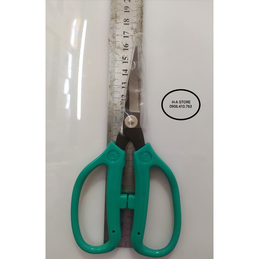 Kéo mỏ cong dài 16cm cán màu xanh siêu bén