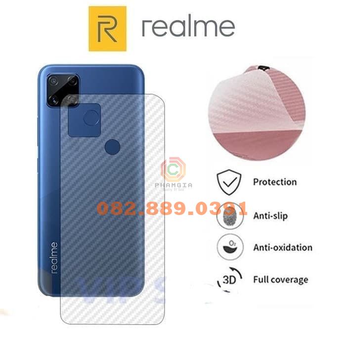 Miếng dán mặt lưng skin carbon Realme C12