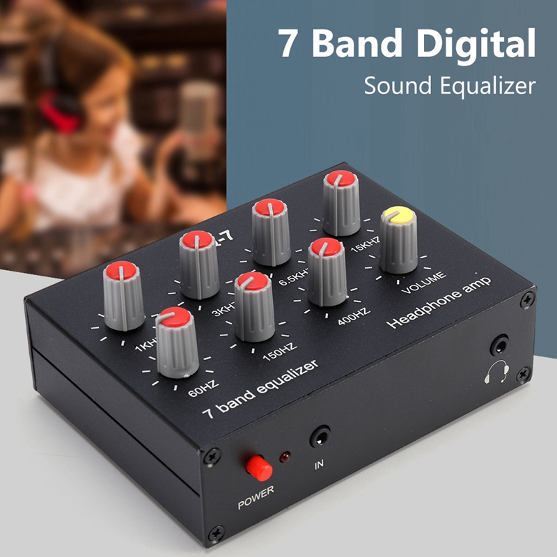 EQ-7 Car Audio Headset Amplifier 7-Band EQ Equalizer 2 Channel Audio Mixer Equalizer