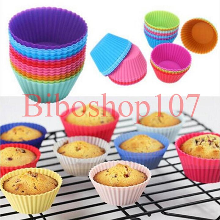 Bộ 5 Khuôn silicon cupcake tròn 7cm