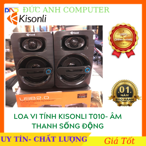 Loa vi tính 2.0 kisonli t-010 âm thanh sôi động mở càng lớn nghe càng hay - hãng phân phối chính thức- bảo hành 12 tháng- 1 đổi 1