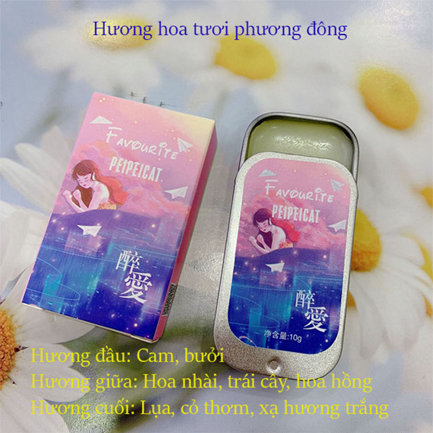 Nước hoa sáp Peipeicat 3 tầng mùi hương, Nước hoa khô dạng sáp 5 mùi dịu nhẹ, nước hoa dạng sáp, nước hoa dạng khô - AZEVA