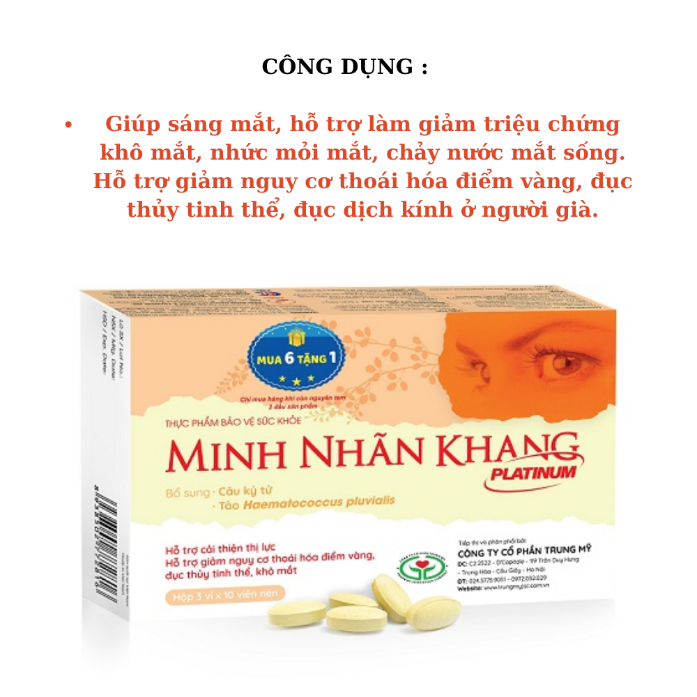 [HCM]Minh Nhãn Khang - Thoái hóa điểm vàng đục thủy tinh thể