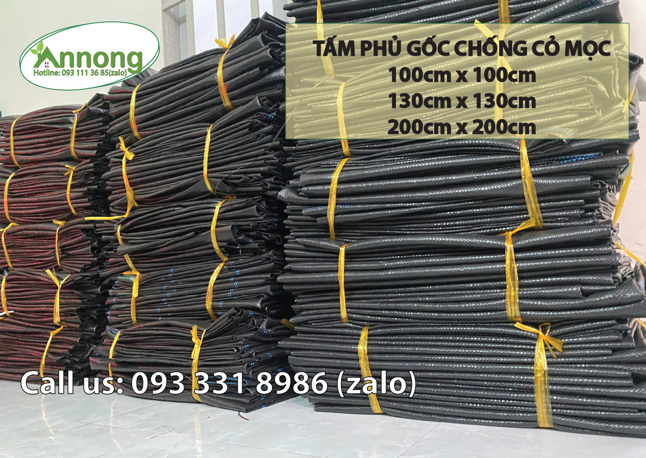 Combo 10 Tấm Bạt Phủ  Chống Cỏ 1.2M x 1.2M (Hàng Dày 120g, Tặng Kèm 5 Ghim/Tấm)