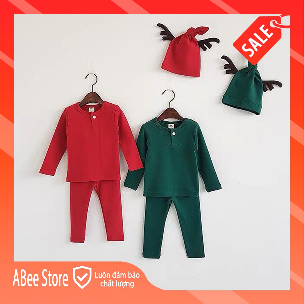 Bộ Tuần Lộc Giáng Sinh Noel Đi Chơi Thu Đông Cho Bé Trai Và Bé Gái Size 8-25kg BNoel01.