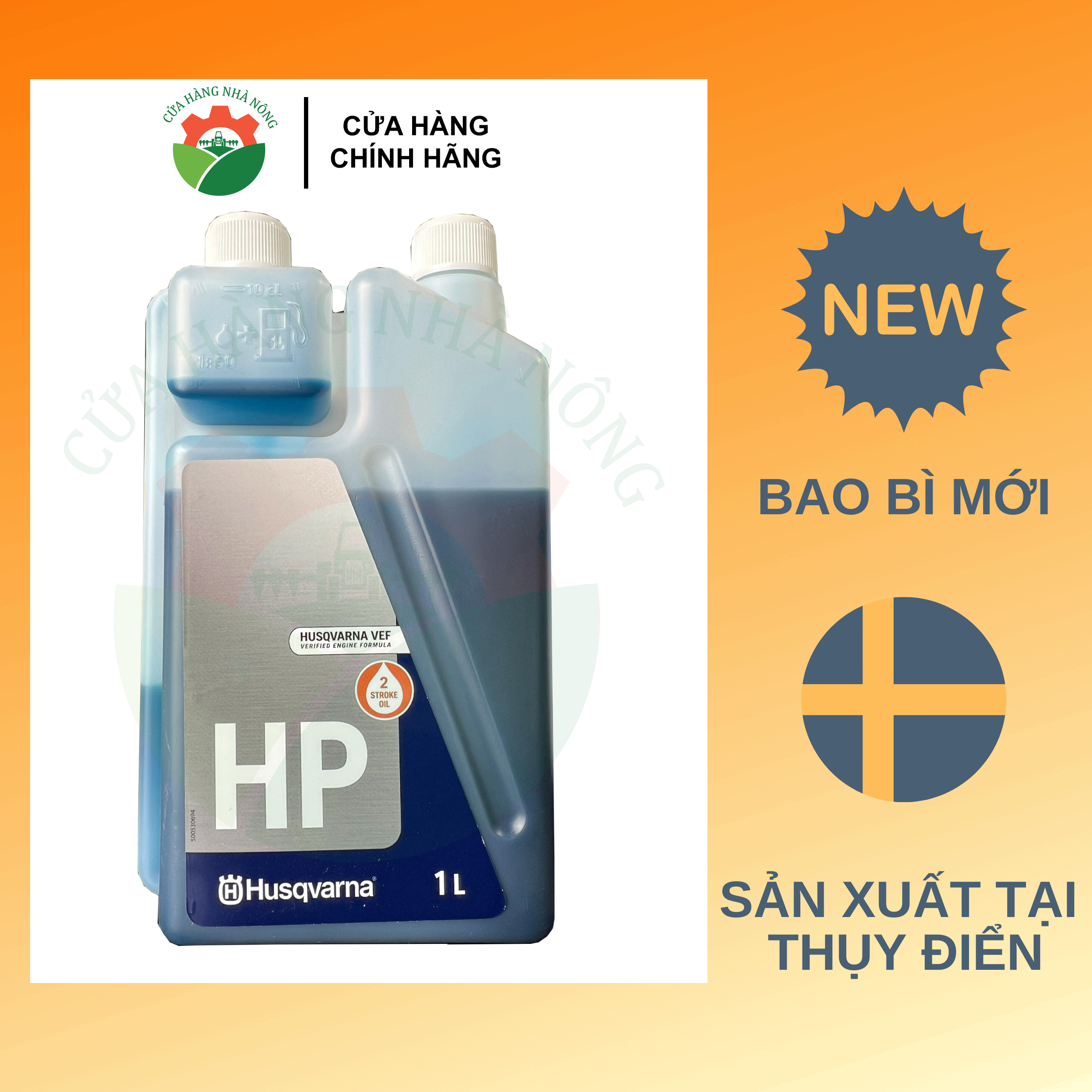 [BAO BÌ MỚI] Nhớt 2 Thì HUSQVARNA 1L chính hãng