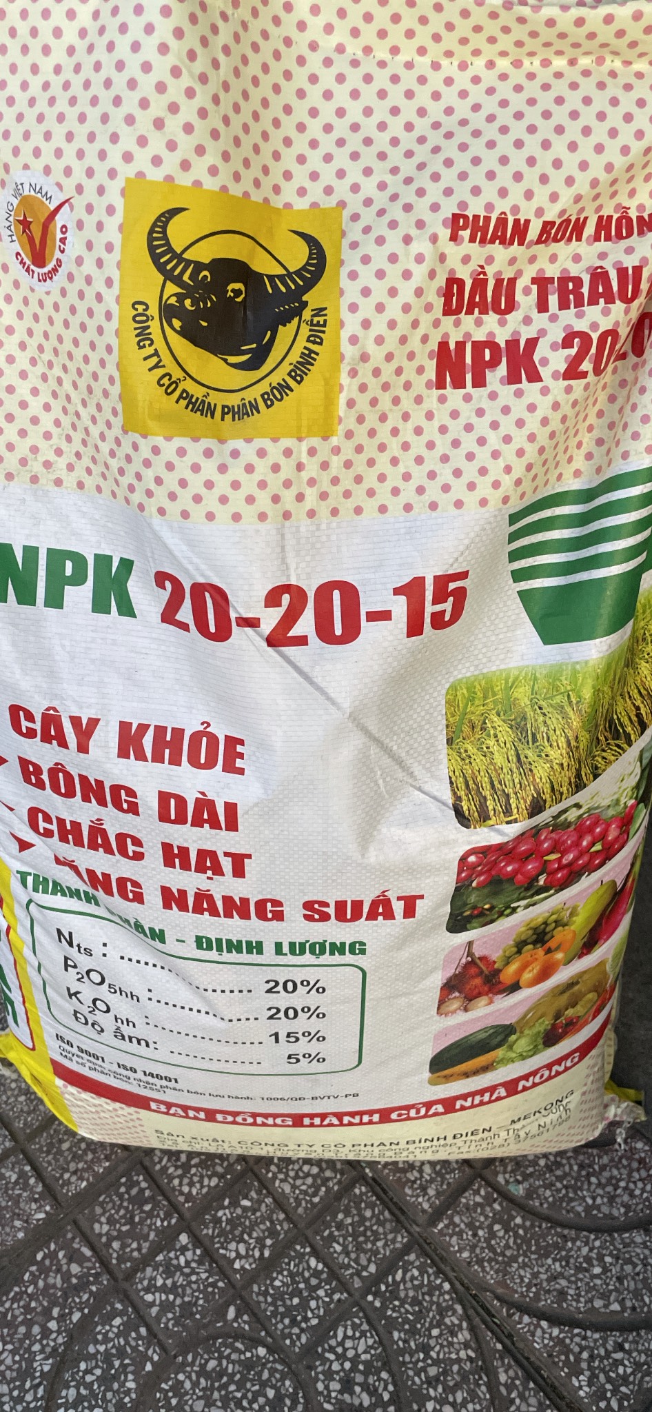 phân bón gốc NPK 20-20-15 Đầu trâu túi lẻ