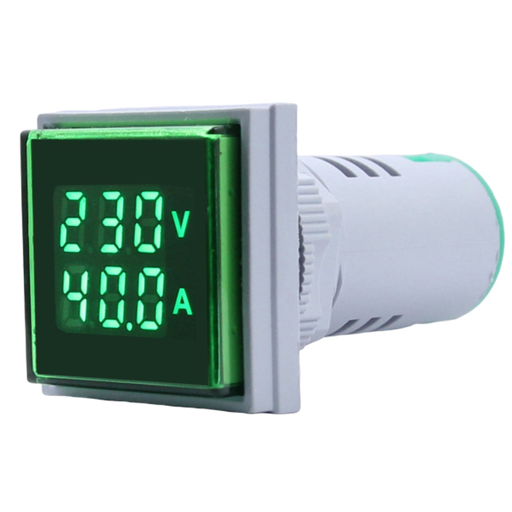 Đèn Báo Vuông Hiển Thị Volt, Ampe, 220V, 100A.