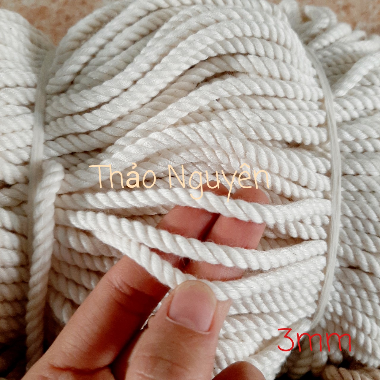Dây thừng se macrame, dây cotton. size 2mm, 3mm... 10mm
