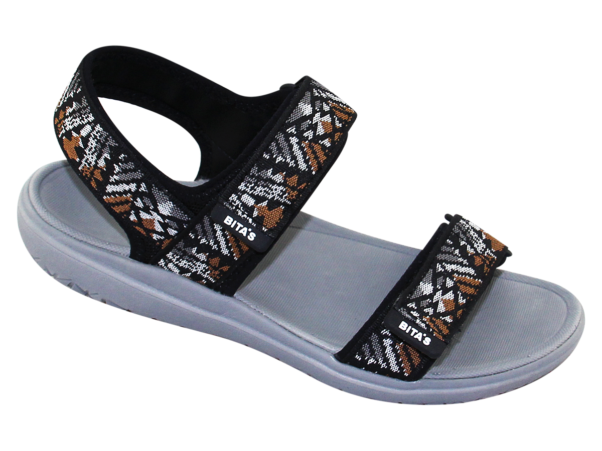 Sandal đế bằng nữ Bita's SYN.252 (Đen + Navy)